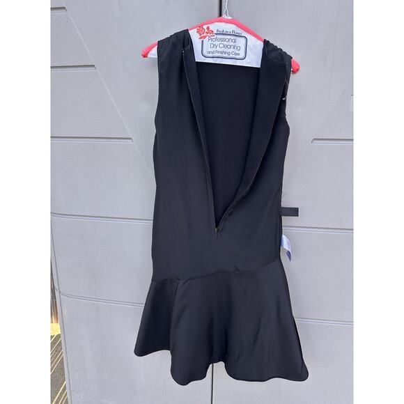 VICTORIA BECKHAM ASYMMETRIC PLEATED TIERED SLEEVELESS CREPE SHIFT DRESS SZ 4 - Picture 10 of 16